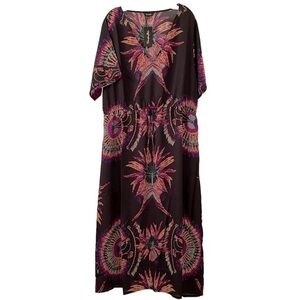 SIMPLY be black print maxi dress size 18 (G11)